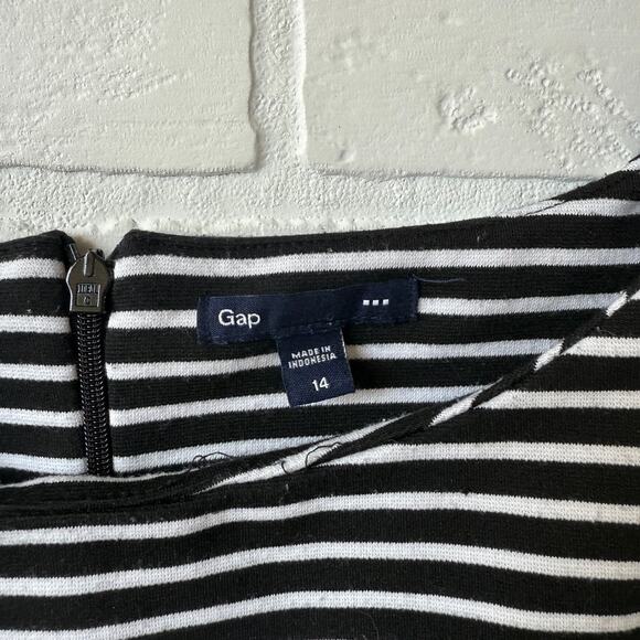Gap Women's Black and White Striped Stretch Sleeveless Work Dress sz 14 - Picture 3 of 6
